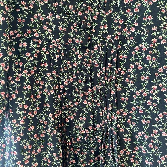 TOPSHOP PINTUCK FLORAL MINI SHIRT DRESS - Picture 9 of 10